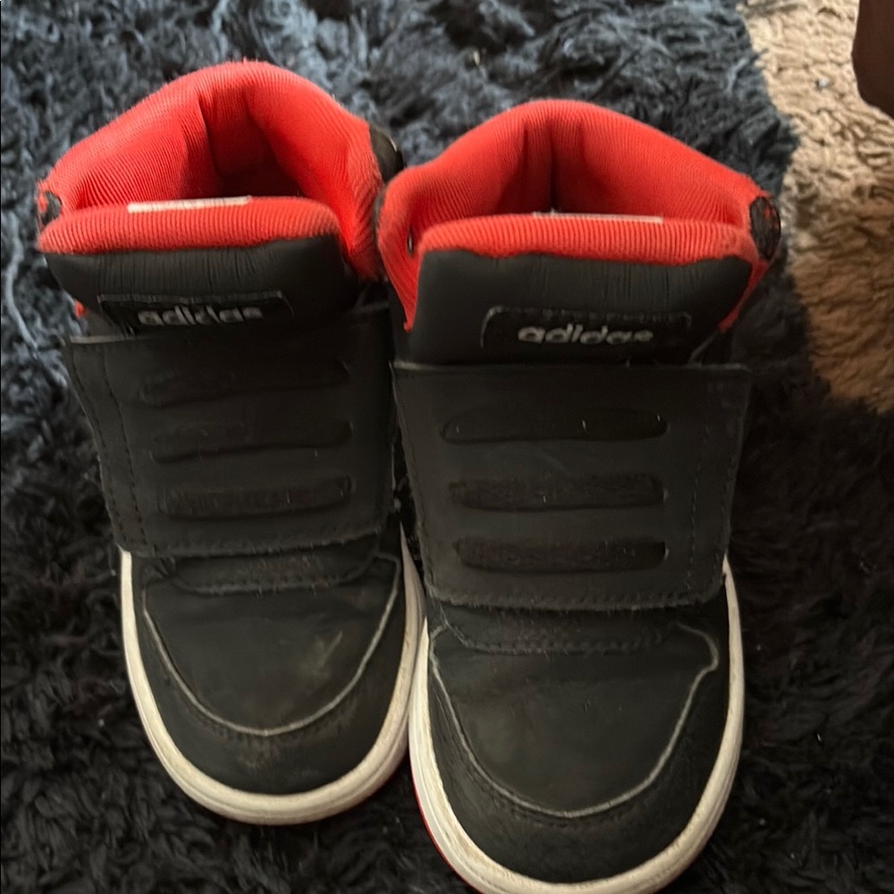 Adidas Kids Black and Red Sneakers